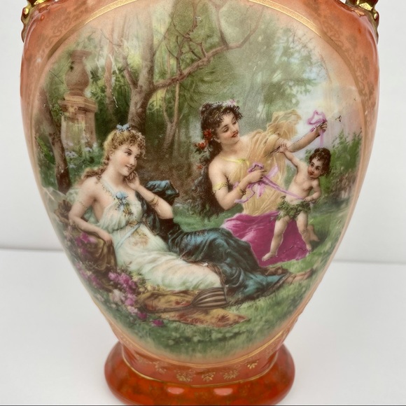 Antique Victoria Austria Porcelain Vase - Painted - Picture 3 of 13